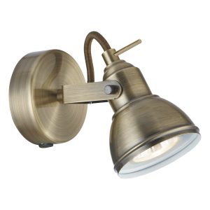 <b>Searchlight</b>&nbsp;<b>1541AB</b>&nbsp;<br>FOCUS - 1 LIGHT SPOTLIGHT, ANTIQUE BRASS
