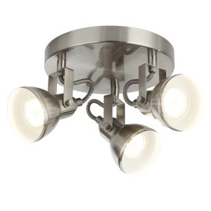 <b>Searchlight</b>&nbsp;<b>1543SS</b>&nbsp;<br>FOCUS - 3 LIGHT SATIN SILVER INDUSTRIAL SPOTLIGHT DISC