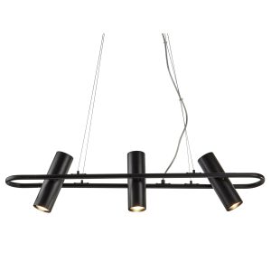 Telescope 3 Light Pendant - Black Metal Industrial Style 1893-3BK