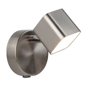 <b>Searchlight</b>&nbsp;<b>4231SS</b>&nbsp;<br>QUAD 1 LIGHT LED SQUARE HEAD SPOT WALL BRACKET, SATIN SILVER
