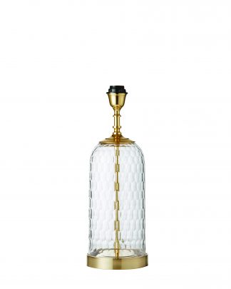Endon 73106 Wistow Base Only Table 60w, Bubble Glass With Brass Detail Large Lamp Base Clear Threshold