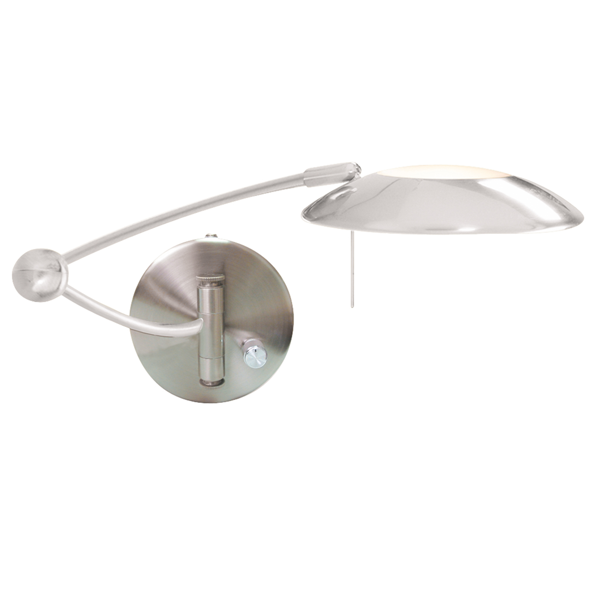 Searchlight 9850SS WALL ADJUSTABLE LIGHT SATIN SILVER SINGLE SWING ARM
