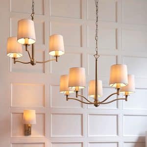 Endon 70246 Ortona 1-Light Shaded Wall Sconce – Matt Antique Brass Finish