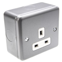 MK K848 ALM 1G Unswitched 13A Socket - Metalclad Plus