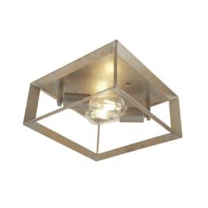 <b>SEARCHLIGHT</b>&nbsp;<b>2412-2SI</b>&nbsp;<br> HEATON 2LT CEILING LIGHT, BRUSHED SILVER GOLD FINISH