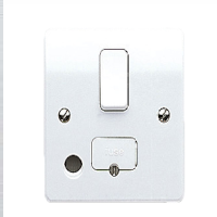 MK K1030 WHI Logic Plus 13A Switched Fused Spur with Front Flex Outlet – White