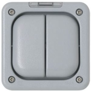 MK K56422GRY Masterseal Plus Grey 2-Gang IP66 Weatherproof Switch Enclosure (Empty)