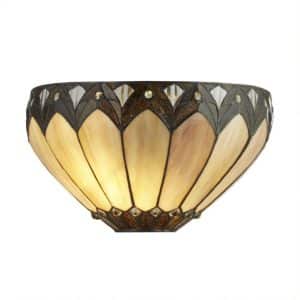 <b>SEARCHLIGHT</b>&nbsp;<b>6704-1</b>&PEARL, TIFFANY WALL LIGHT, CLEAR/BROWN/PURPLE;<br>