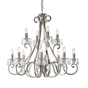 Endon Oksana nickel 12lt Pendant UL1P12N