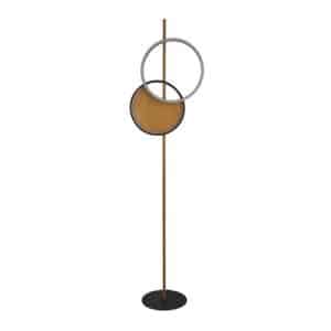 Searchlight  Curio Floor Lamp - Black Metal & Wood 36302-1BK