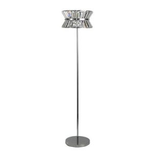 Searchlight Uptown 3Lt Floor Lamp – Chrome Metal & Clear Crystal 59411-3CC