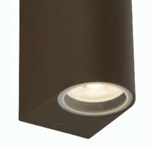Searchlight  Eiffel Outdoor 2Lt Wall Light- Rustic Brown, Clear & Frosted 8008-2RUS-LED