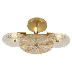 Searchlight Wagon Wheel 6Lt Wall/Flush- Bronze Metal, Clear, Amber Glass 88210-6BZ