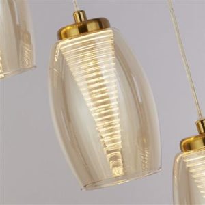 Searchlight Cyclone 5Lt Pendant – Bronze Metal & Champagne Glass 97291-5CP