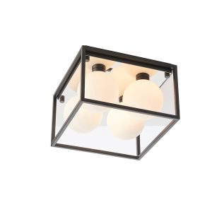 Endon Zona 4Lt Semi Flush - Black/Chrome 95050