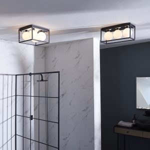 Endon Zona 4Lt Semi Flush – Black/Chrome 95050