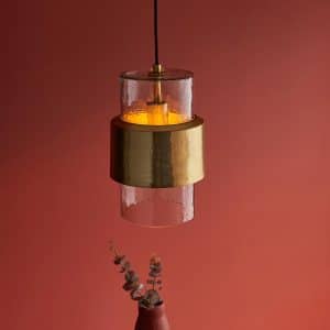 Endon 106718 Brass hammered pendant