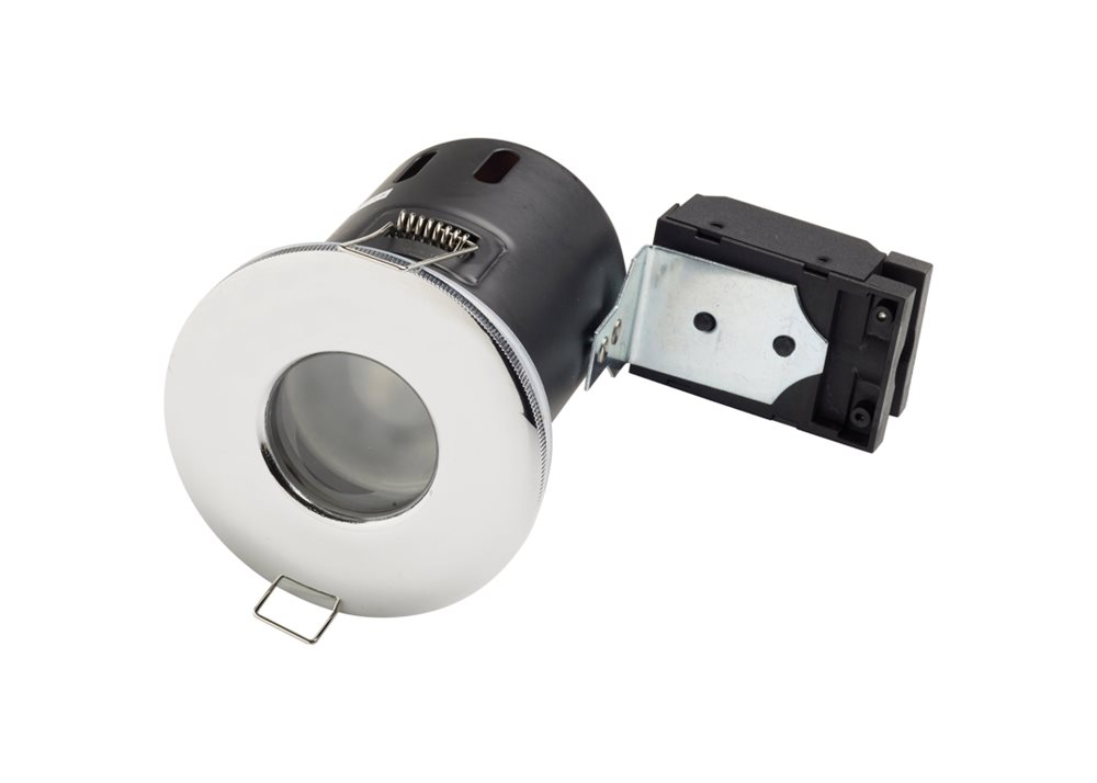 ELD Chrome fixed fire rated downlight FRFGUPC
