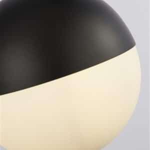 Searchlight Endor Pendant – Black Metal & Opal Glass 24181BK