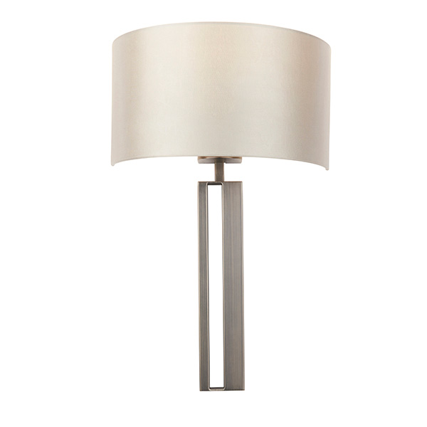 Bronze slotted wall light with mink shade 95449