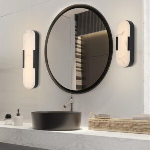 Searchlight Opaline LED Wall Light, Matt Black 11138BK