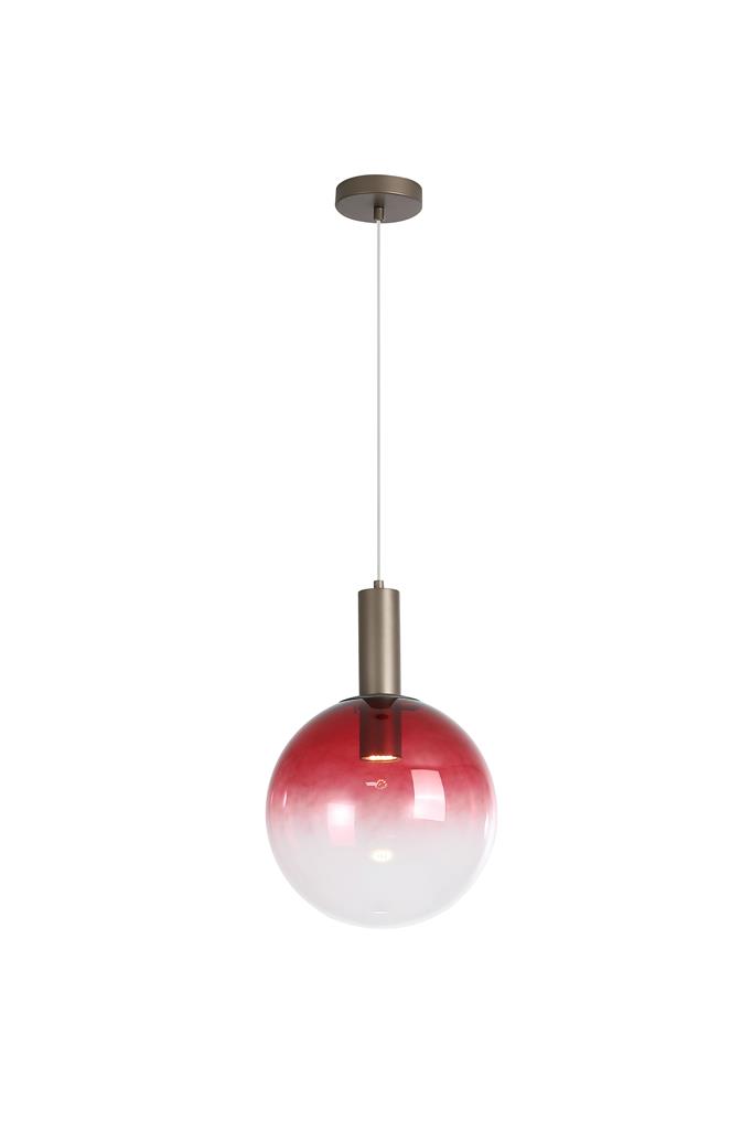 Ombre 1lt Pendant, Red Ombre Glass 24183-1RE