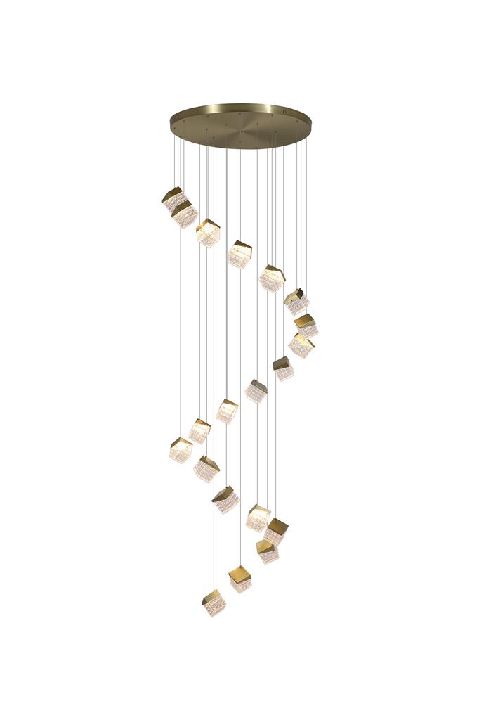 Cuboid 20Lt LED Multi Drop Pendant 33640-20SB