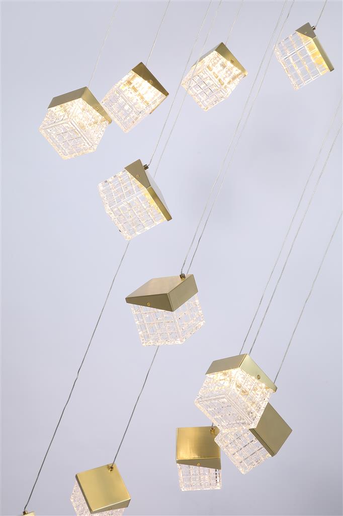 Cuboid 20Lt LED Multi Drop Pendant 33640-20SB