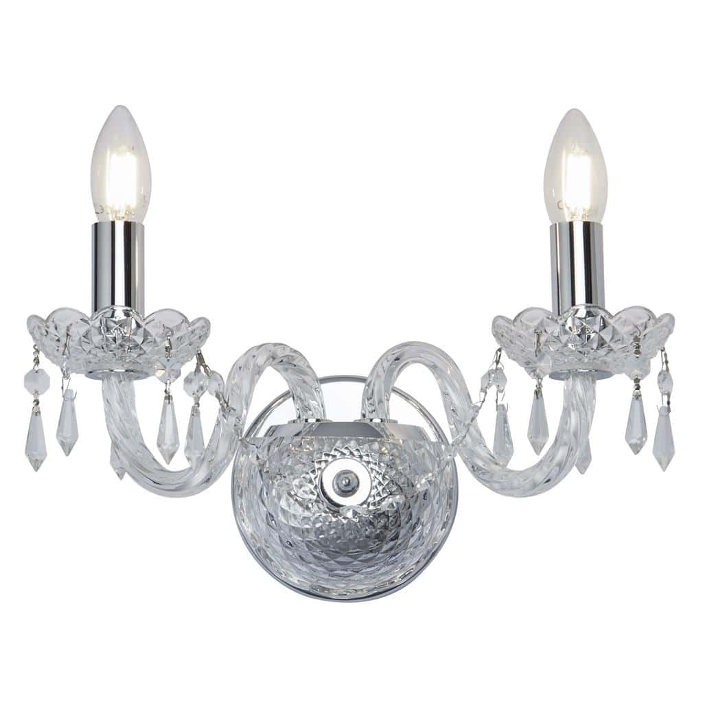Searchlight Hale 2 Light Chrome Wall Light 212-2