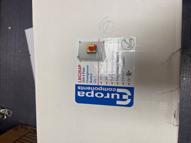 Europa BE2-D253U7 25A 11kW 240V DOL Motor Starter with Isolator - Metal Enclosure IP54