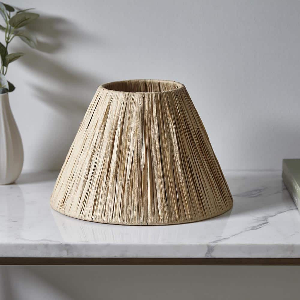 Endon Lyra 25cm Tapered Shade in Natural Raffia 104074