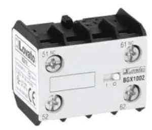 Lovato Electric 11BGX1002 2 pole front-mounted auxiliary contact block