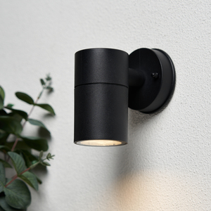 Forum Coast Neso CZ-25143-BLK-65 Outdoor Single Wall Light | Black IP65 Polycarbonate
