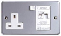 MK K6302ALM 1G RCD Active Socket 13A 30mA - Metalclad Plus