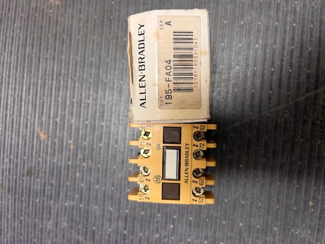Allen-Bradley 195-FA04 Bulletin 100-A Auxiliary Contact Block – 4 NC (New Old Stock)