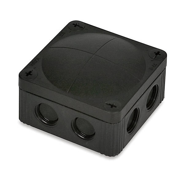 Wiska COMBI 308/5 Black Junction Box | IP66 Waterproof | Includes 32A 5-Pole Terminal Block