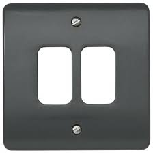MK K3632GRA Grid Plus 1-Gang 2-Module Frontplate – Graphite Grey