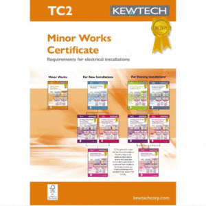 Kewtech TC2 Minor Works Certificate Book - 18th Edition Amendment 2 Compliant