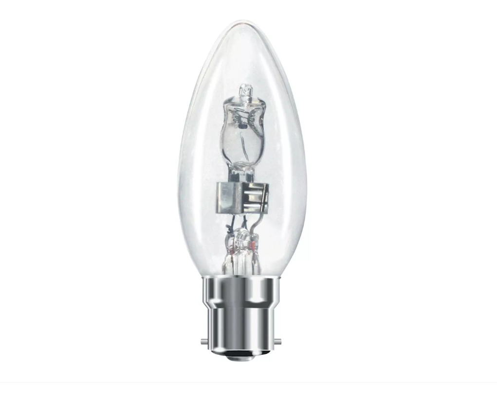 Crompton 18W Halogen Energy Saver Candle – Clear, BC/B22 ECAN18CBC
