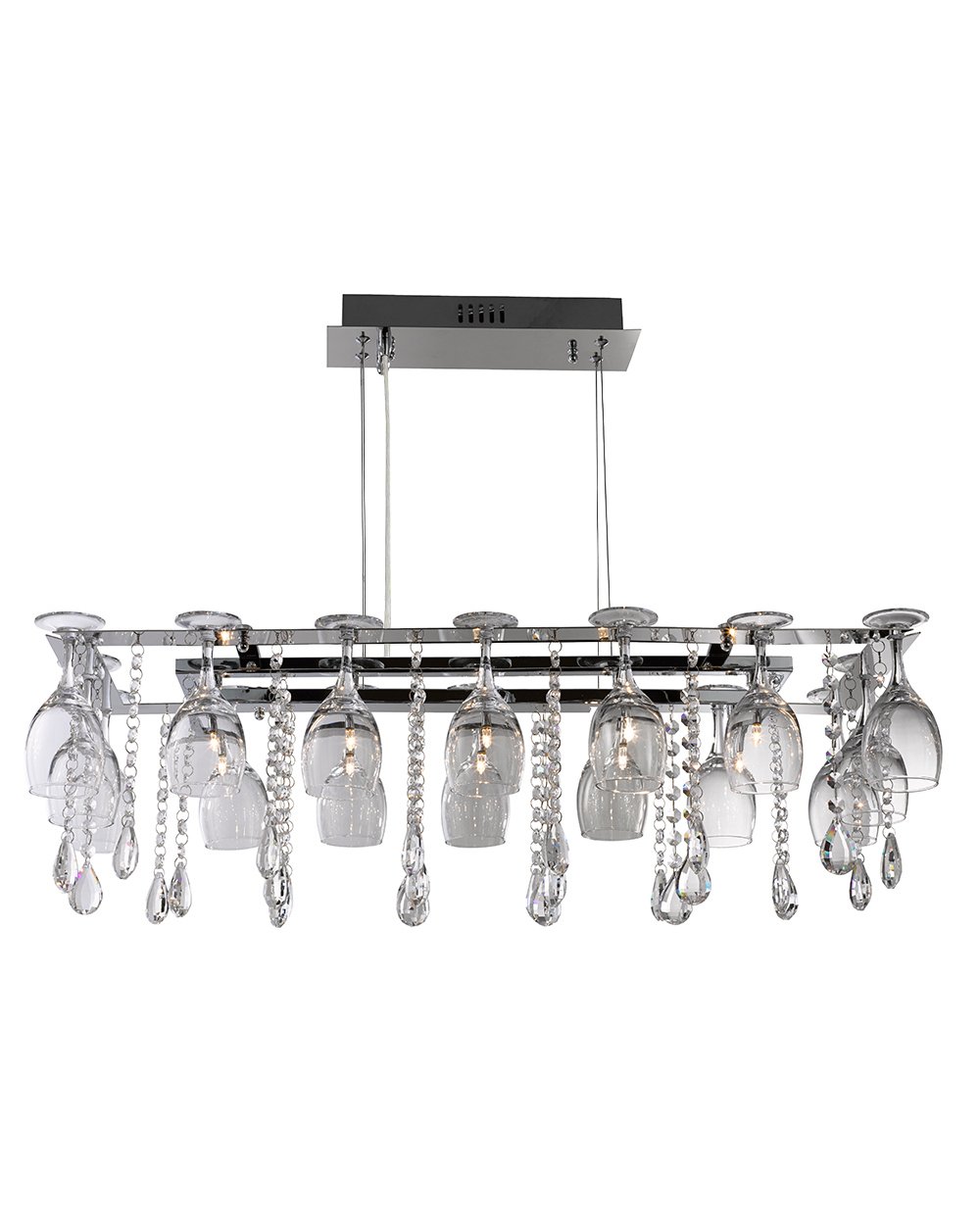 Searchlight Vino 10 Light Crystal Pendant - Chrome & Crystal 41510-10CC