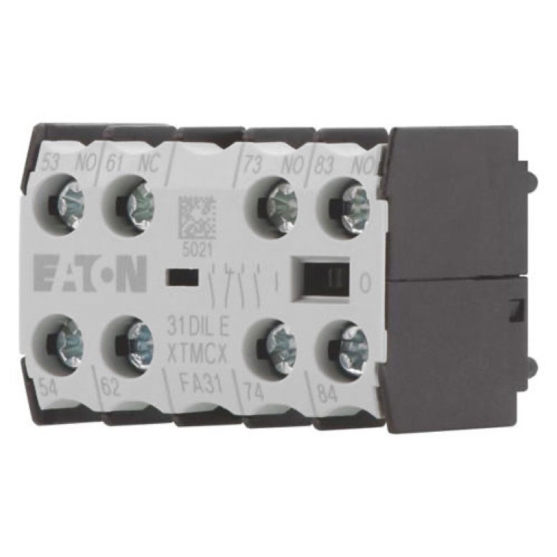 Eaton 31DILE Front Mount Auxiliary Contact Block | 4-Pole 3NO/1NC 13.5A (048912)